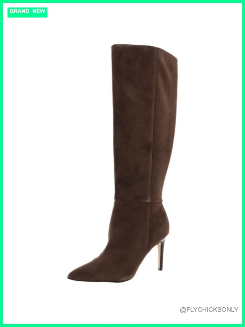 Suede Pointy Toe Knee High Heeled Boots